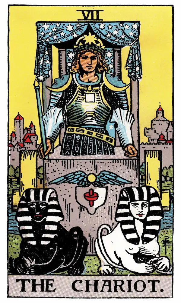 The Chariot tarot card — Rider-Waite-Smith deck