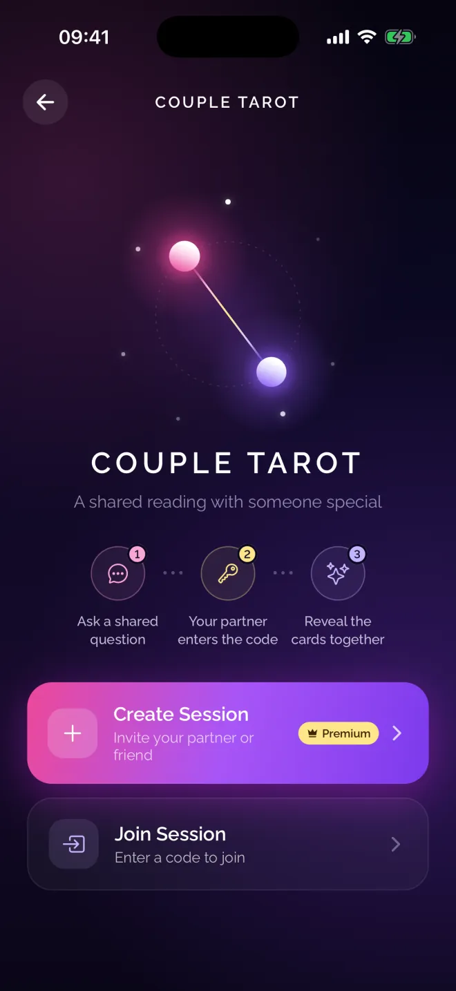 Couple Tarot mode in Numen