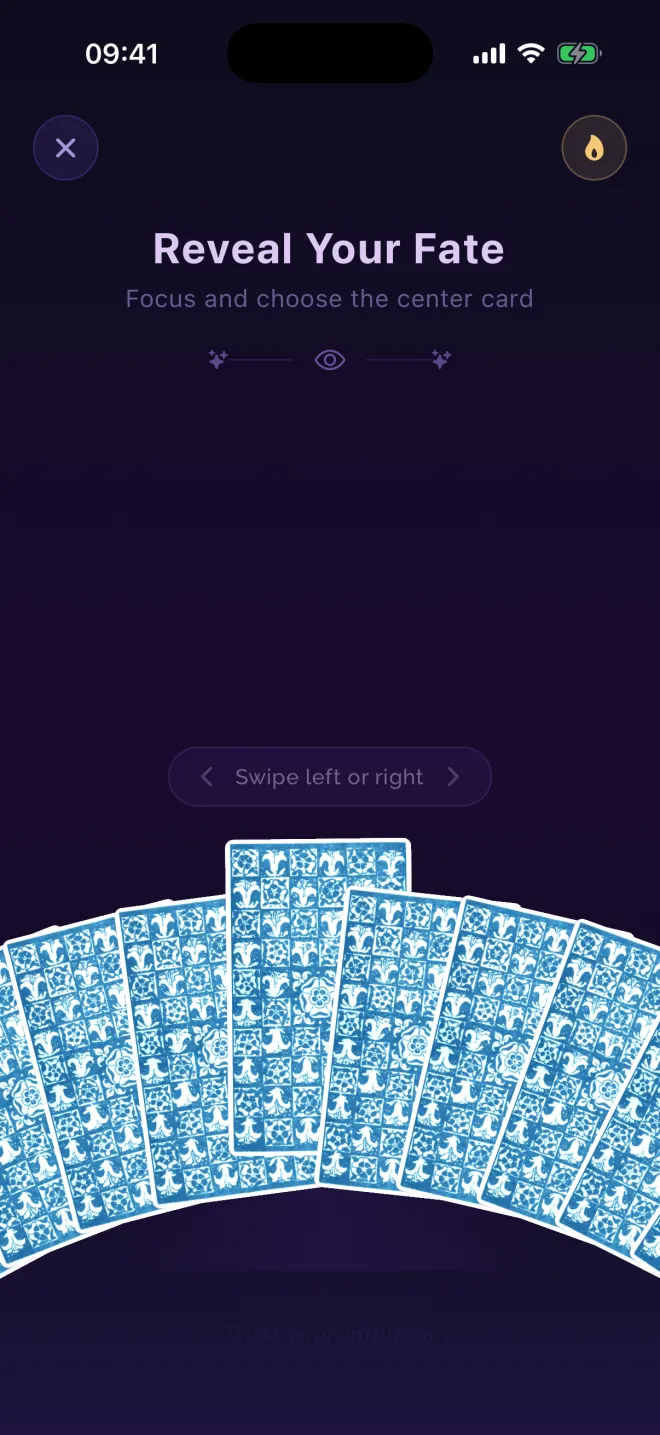 Picking a card from the fanned deck
